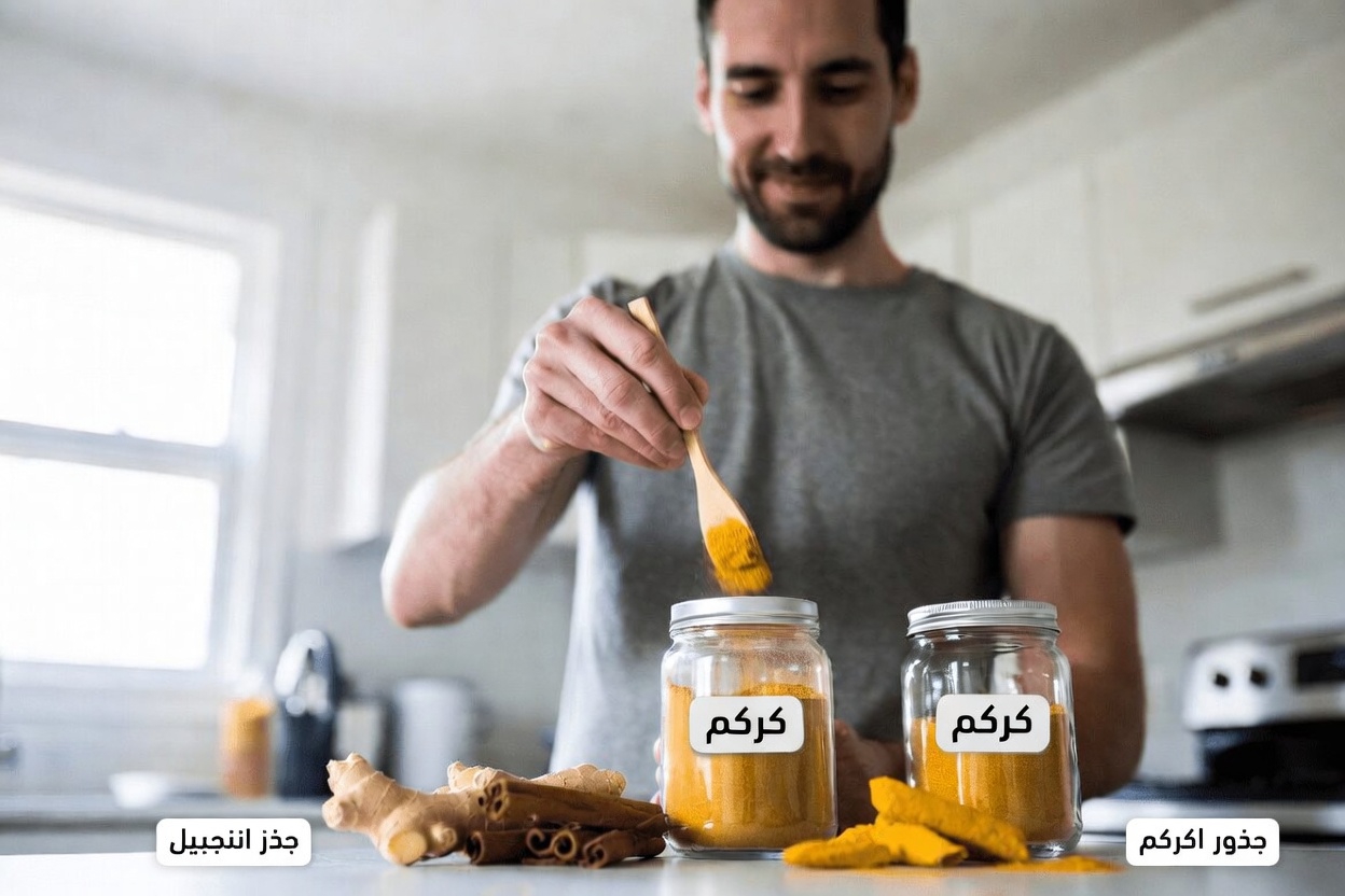 لماذا يخلط الرجال في كل مكان الزنجبيل والقرفة والكركم من أجل صحتهم اليومية وحيويتهم