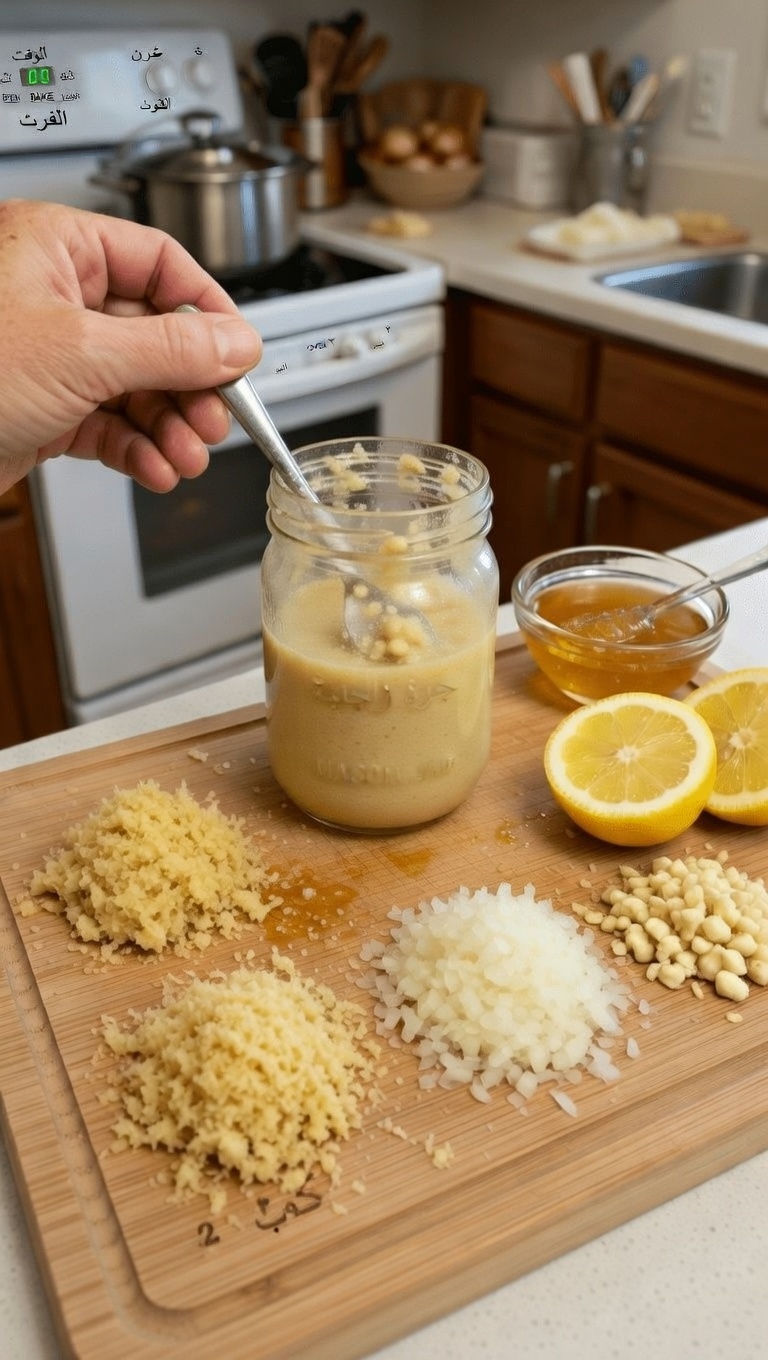 العادة اليومية البسيطة الرائجة: شرح الزنجبيل المبشور والبصل والثوم وعصير الليمون والعسل