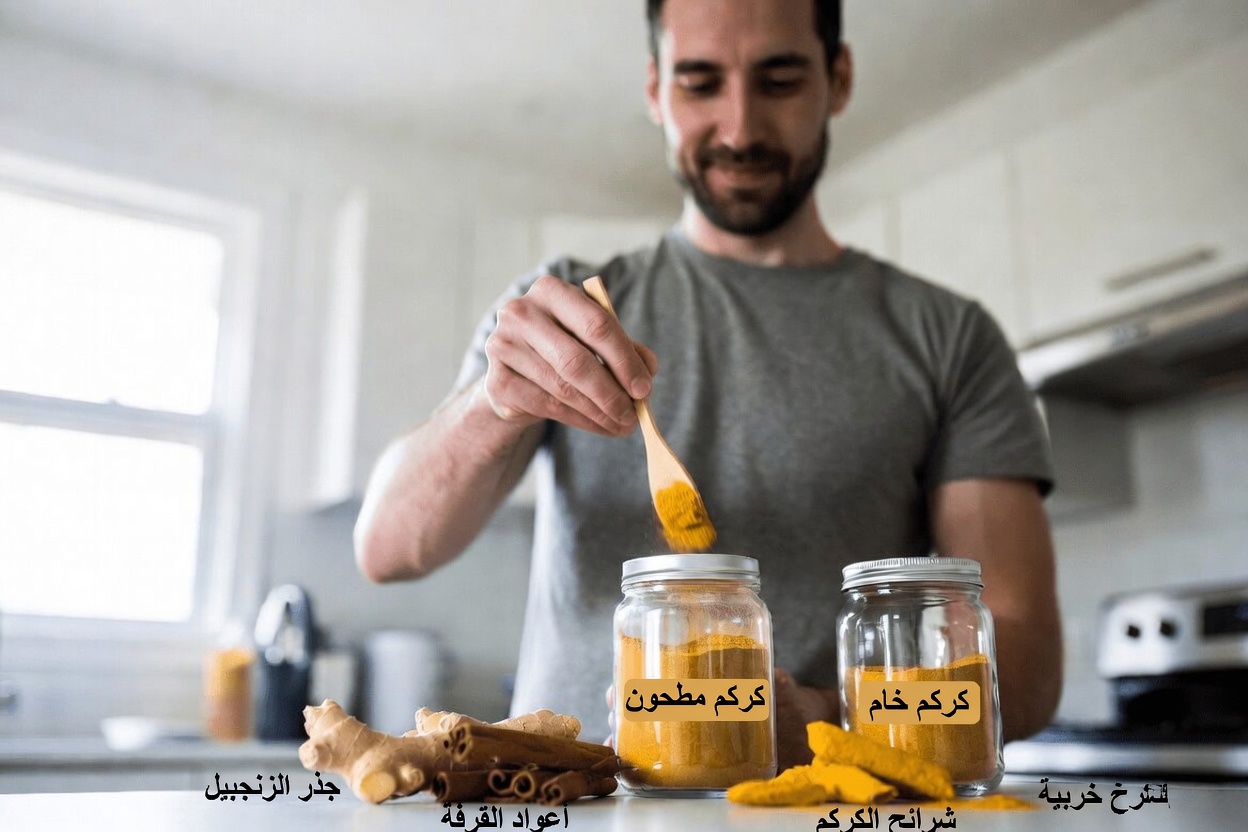 لماذا يخلط الرجال في كل مكان الزنجبيل والقرفة والكركم من أجل صحتهم اليومية وحيويتهم