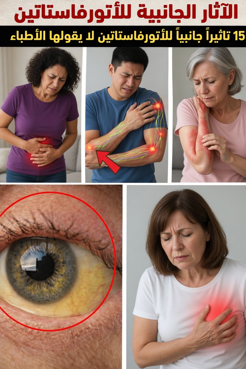 ما الآثار الجانبية الشائعة لأتورفاستاتين وما الذي يجب الانتباه له؟