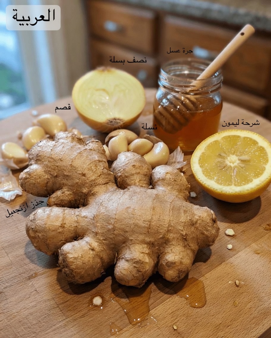 هل تساءلت يومًا ماذا يحدث عندما تخلط الزنجبيل المبشور والبصل والثوم وعصير الليمون والعسل في ملعقة يومية بسيطة واحدة؟