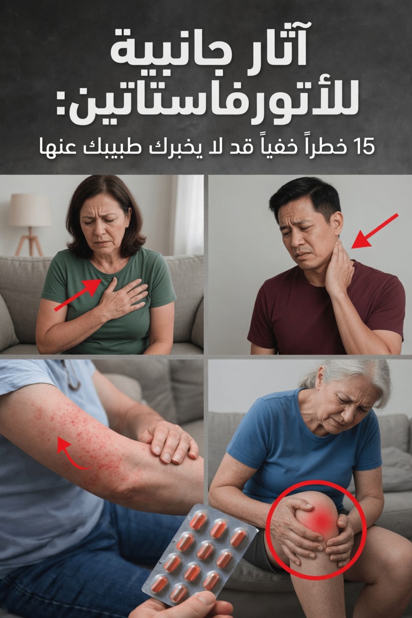 الآثار الجانبية لأتورفاستاتين: 15 تفاعلًا شائعًا يجب الانتباه لها وكيفية التعامل معها بأمان