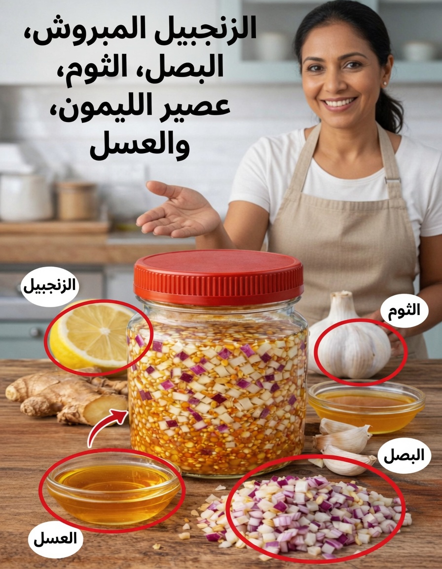 كيفية تحضير هذا المزيج السهل من الزنجبيل المبشور والبصل والثوم وعصير الليمون والعسل في مطبخك