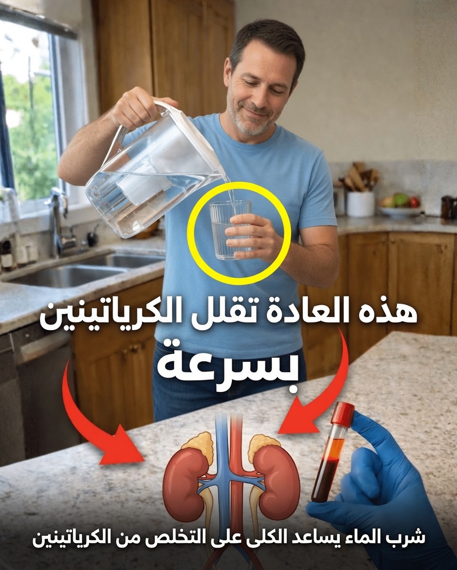العادة اليومية لشرب كمية كافية من الماء التي تدعم مستويات الكرياتينين الصحية ووظائف الكلى
