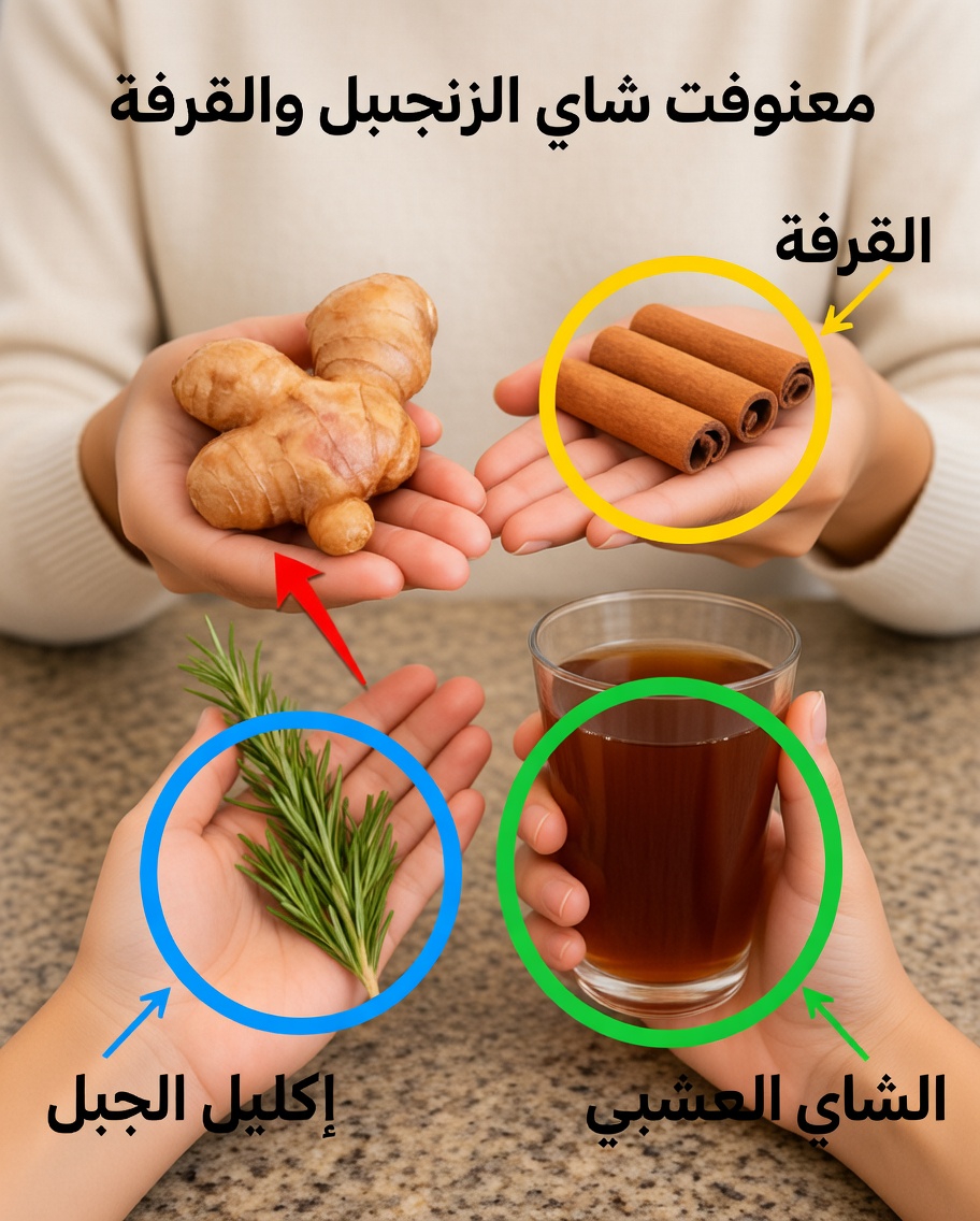 شاي الكركم والقرفة وإكليل الجبل: دليلك اليومي البسيط لدعم العافية والحيوية الطبيعية بعد الخمسين