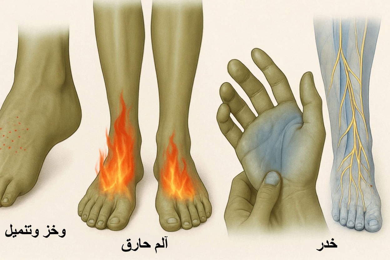 اكتشاف ما قد يشير إليه الخدر والألم في القدمين بشأن ثلاث مشكلات صحية شائعة