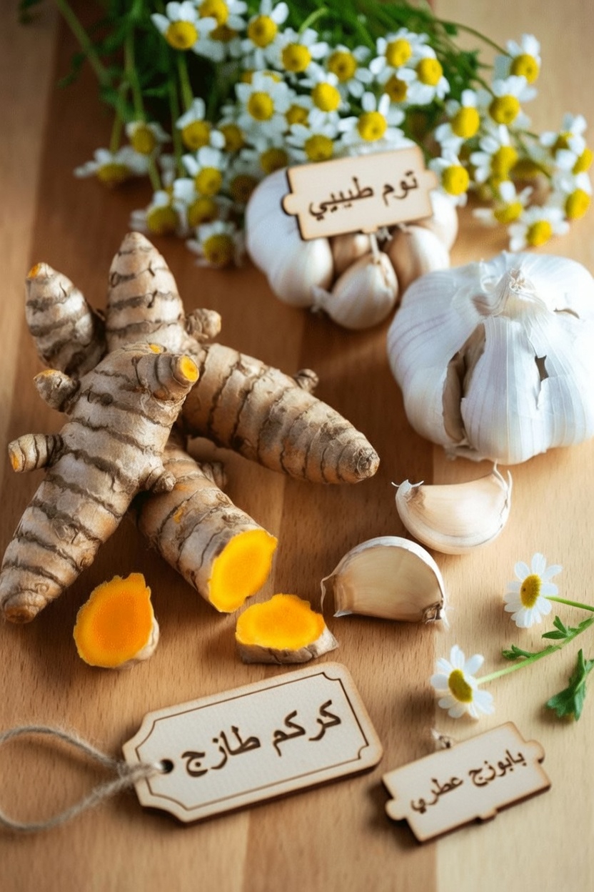 كيفية تحضير منقوع مهدئ من الكركم والثوم والبابونج: دليل بسيط لروتينك اليومي للعافية