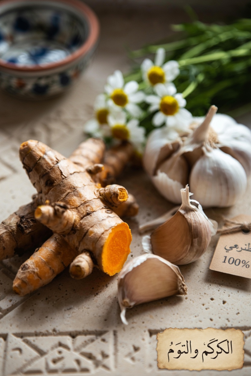 كيفية تحضير منقوع مهدئ من الكركم والثوم والبابونج: دليل بسيط لروتينك اليومي للعافية