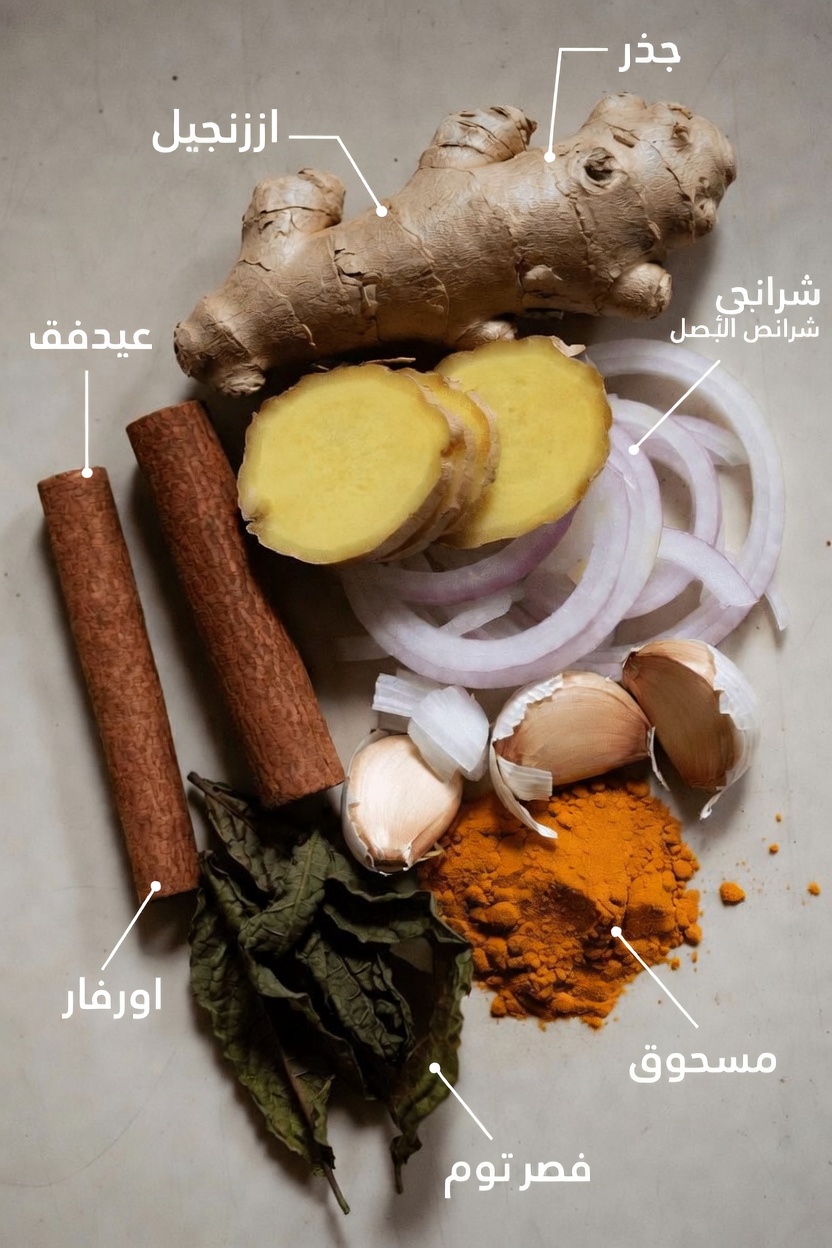 اكتشف وصفة شاي عشبي بسيطة بالزنجبيل والقرفة والبصل والثوم والكركم وأوراق الجوافة للصباح والمساء