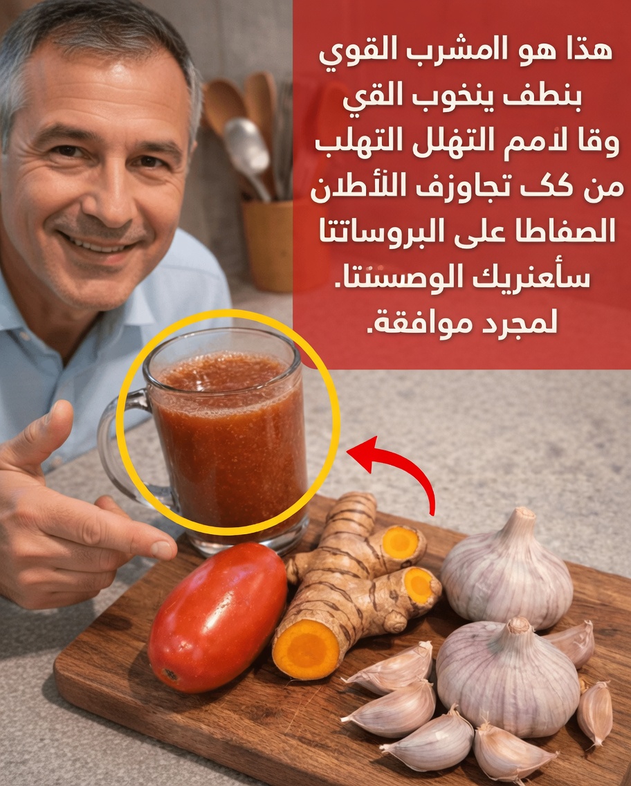 اكتشف كيفية تحضير مشروب بسيط من الطماطم والكركم والثوم لدعم صحة البروستاتا بعد سن الأربعين