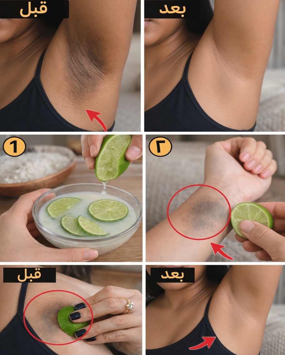 كيف يمكنكِ تفتيح المرفقين والركبتين والإبطين الداكنة بلطف باستخدام روتين بسيط بالليمون في المنزل؟