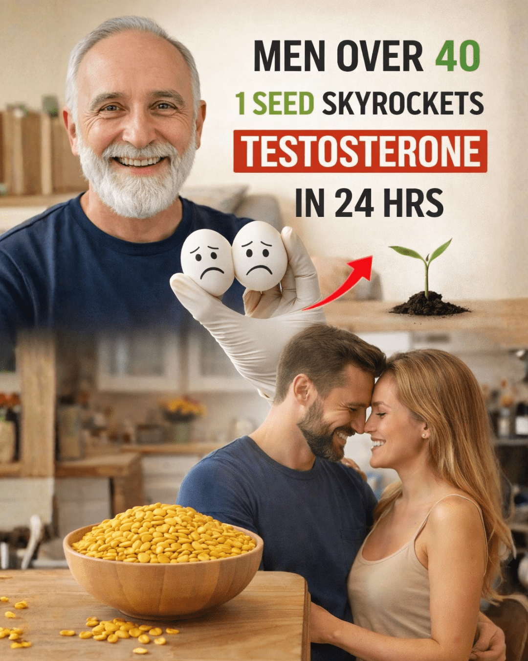 الرجال فوق الأربعين؟ هذه البذرة القوية تعيد هرمون التستوستيرون لديك إلى مستويات عمر العشرين