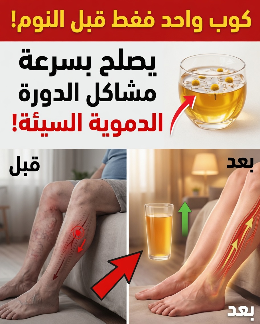 فوق سن الستين؟ الأطباء يخفون هذا المشروب اليومي الذي يعيد دوران الساقين بنسبة 42% خلال ساعات