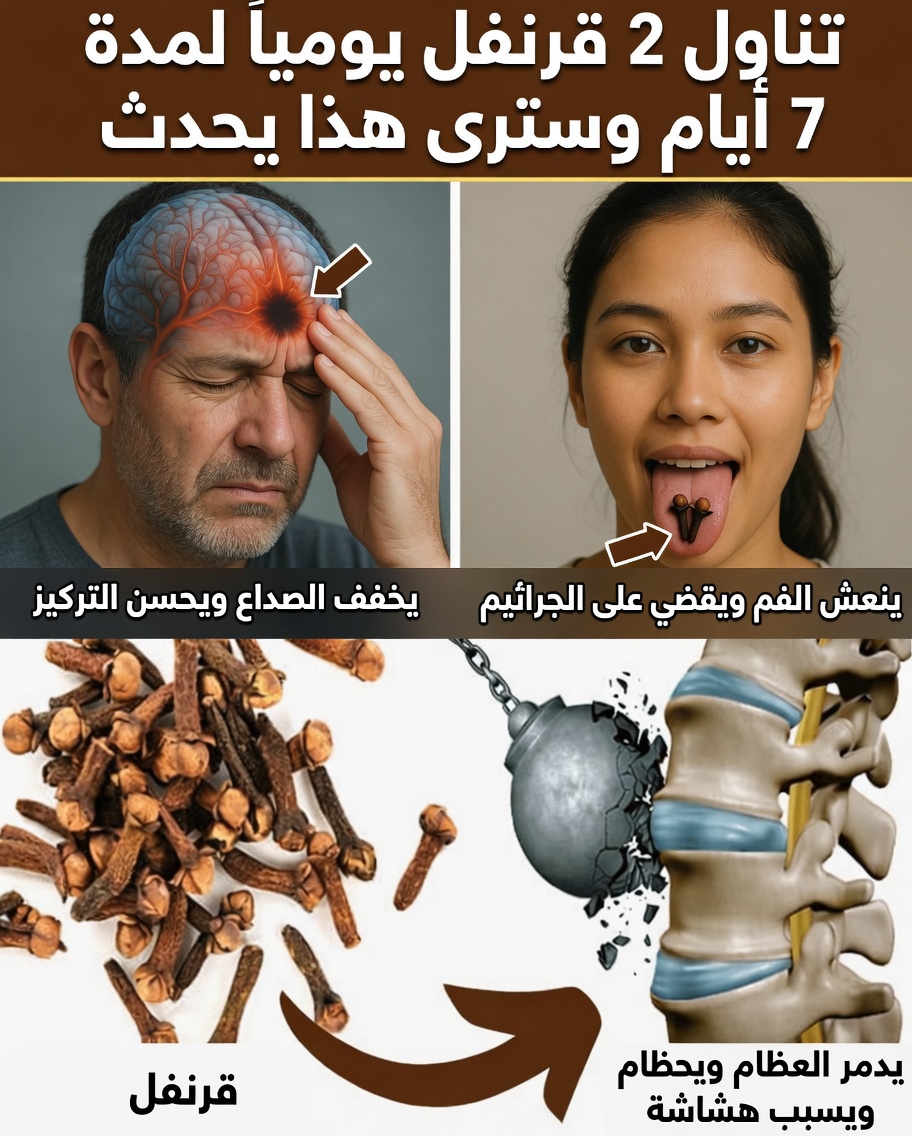 ماذا يحدث إذا تناولت فصّين من القرنفل يوميًا لمدة 7 أيام: رؤى حول كيفية مساهمة القرنفل في دعم العافية لدى البالغين فوق سن الخمسين
