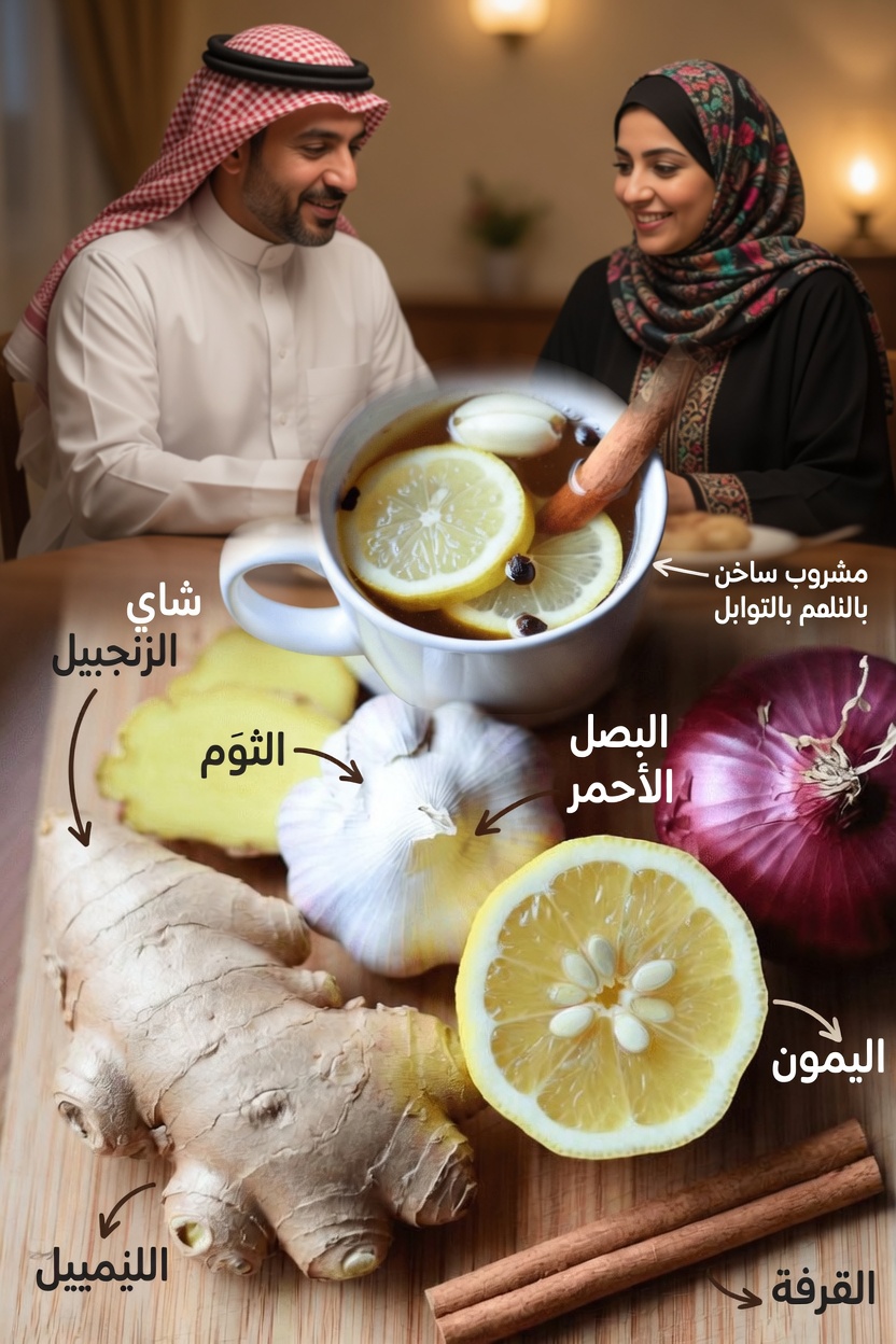 كيفية تحضير هذا المشروب المنزلي الشهير في 15 دقيقة من الزنجبيل والثوم والليمون والبصل والقرفة والقرنفل