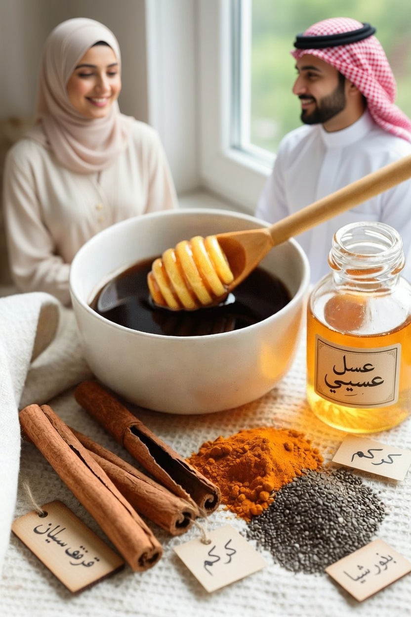 عادة صباحية بسيطة بالعسل والقرفة والكركم وخل التفاح وبذور الشيا لاستكشاف فوائدها لصحة العظام والدماغ