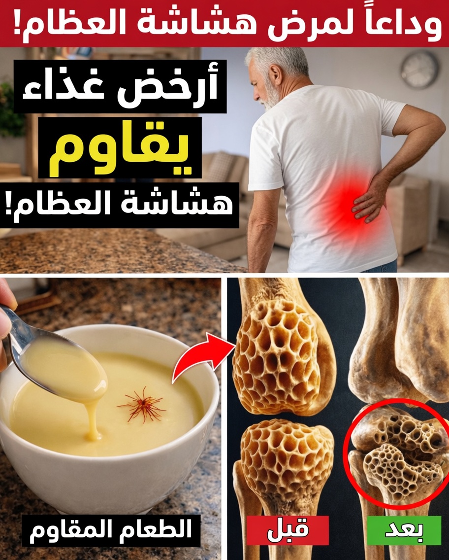 أرخص طعام لمكافحة هشاشة العظام بعد سن الستين — ومعظم كبار السن يتجاهلونه!