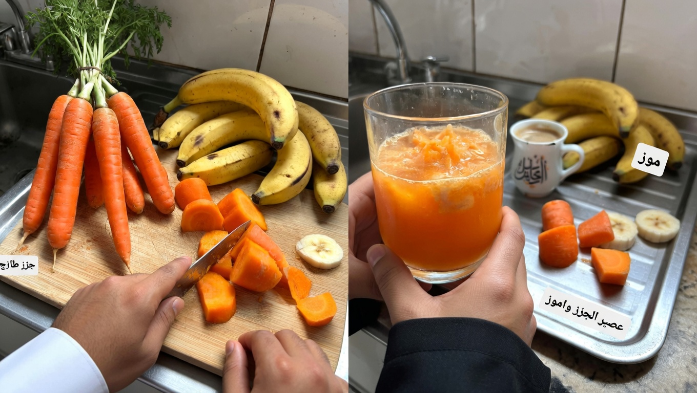 اكتشف وصفة عصير الجزر والموز البسيطة والصحية واللذيذة لروتينك اليومي