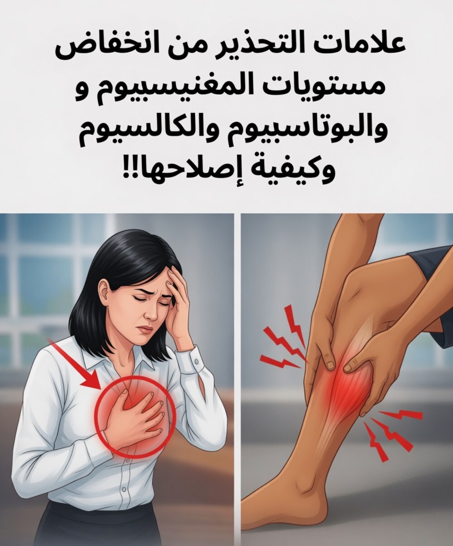 علامات تحذيرية على اضطراب مستويات المغنيسيوم والبوتاسيوم والكالسيوم وكيفية تصحيحها!