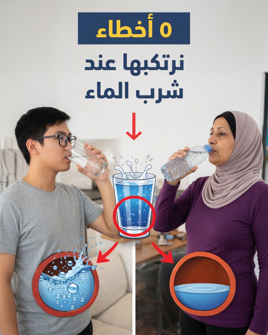 ٥ أخطاء نرتكبها عند شرب الماء