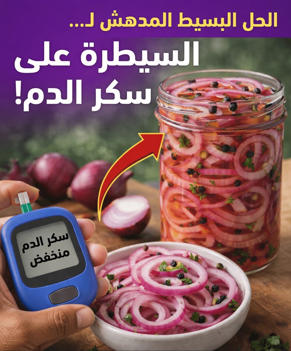 أيها كبار السن، قطّعوا بصلة واحدة الليلة وارتشفوا هذا الإكسير الذي يُحضَّر في 60 ثانية، والذي يُخفِّض سكر الدم 28 نقطة، ويُنظِّف الشرايين حتى تصبح ناصعة، ويُنقذ قلوبكم — وأنتم نائمون