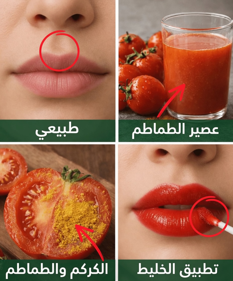 طريقة عمل كريم بسيط منزلي من الطماطم والكركم لمنح الشفاه لونًا ورديًا طبيعيًا في المنزل