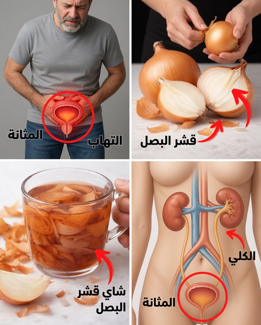 ماء قشور البصل: عادة طبيعية بسيطة تدعم راحة البروستاتا والجهاز البولي للرجال فوق سن الخمسين