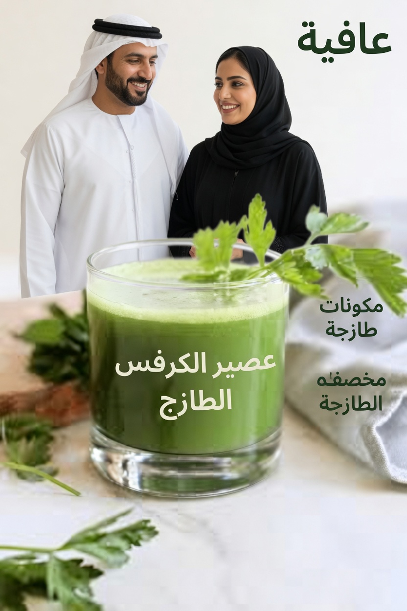 أنعش يومك بعصير أخضر من الكرفس والبقدونس والليمون (طريق بسيط للشعور بالخِفّة)