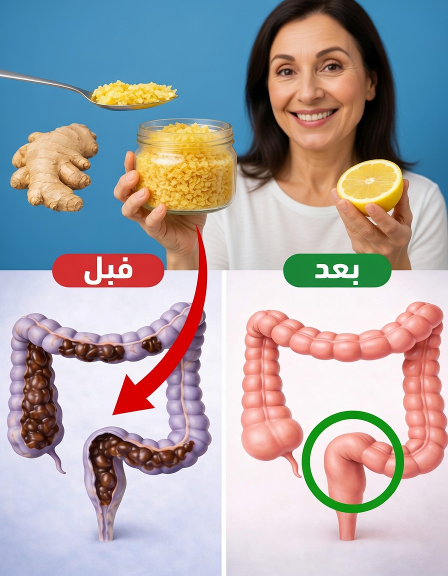 الزنجبيل + الليمون: تنظيف القولون قبل وبعد – ما الذي يحدث فعلاً عندما تجرب هذا المشروب البسيط