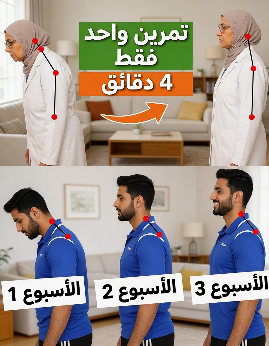 كيفية دعم تحسين القوام بلطف من خلال روتين يومي لمدة 4 دقائق لعلاج وضعية الرأس المتقدمة بعد سن الستين