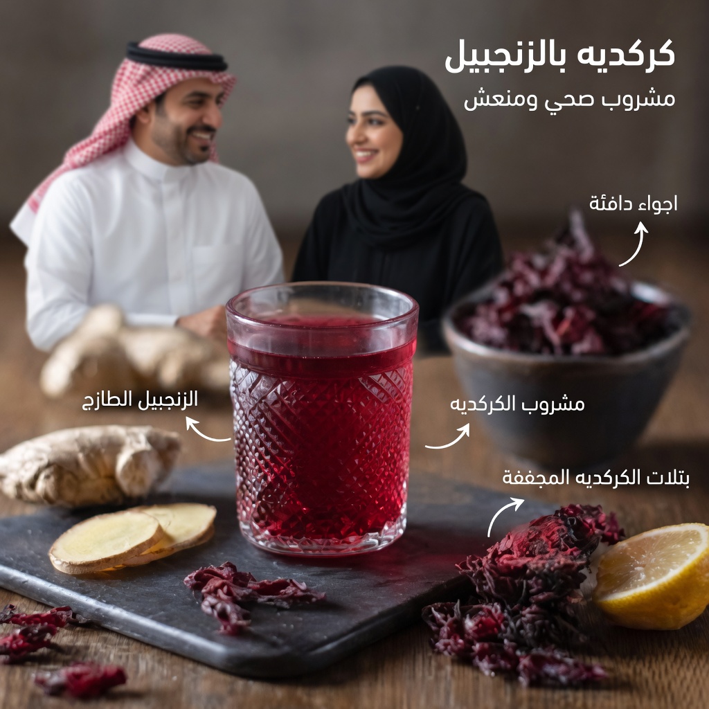 الزنجبيل وورق الغار والكركديه: مشروب عشبي منعش للعافية اليومية – الطقس اليومي الذي يهدّئ الهضم ويخفّف الالتهاب ويعزّز الحيوية