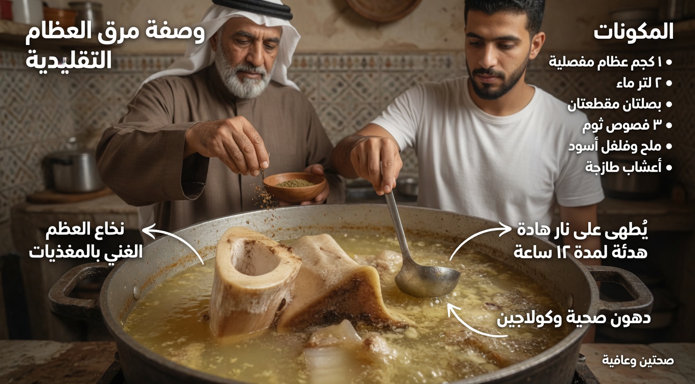 مرق الغضروف قبل النوم لكبار السن: عادة مغذية لدعم راحة الركبة والحركة