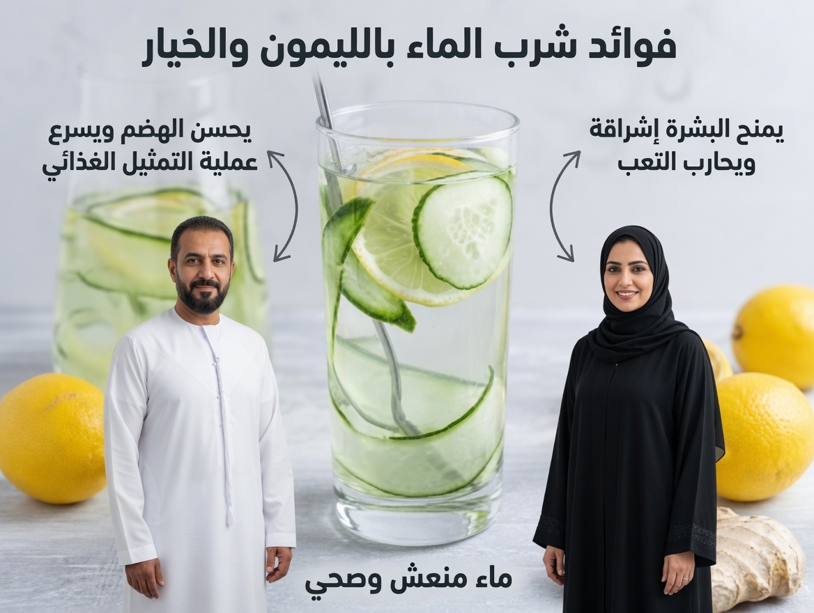 14 سببًا لماذا يجب أن تشرب يوميًا ماء الخيار والزنجبيل والنعناع والليمون