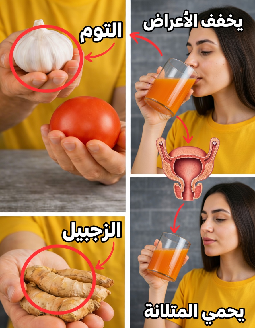 مشروب طبيعي لدعم صحة البروستاتا بعد سن الأربعين: مزيج الثوم والطماطم والكركم القوي