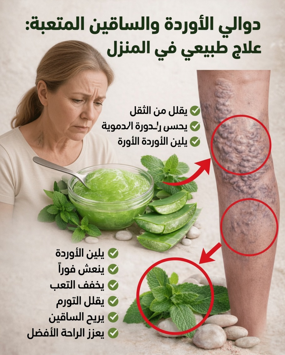 جل الألوفيرا المنزلي للساقين المتعبتين ودوالي الأوردة: راحة طبيعية يمكنك صنعها في المنزل