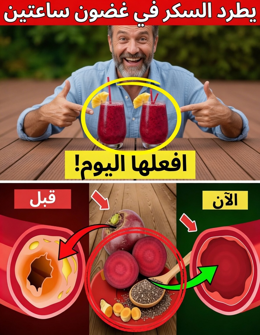 المشروب الطبيعي رقم 1 لطرد السكري وتصريف الكوليسترول بسرعة | (الأطباء مصدومون)