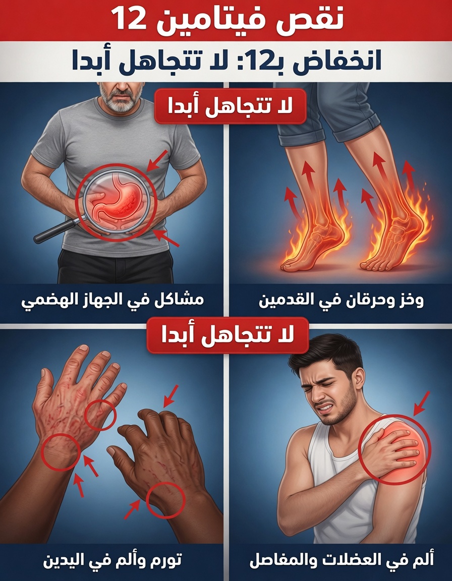 8 علامات غريبة تدل على أن جسمك يتوسل لفيتامين B12 والتي يميل العديد من كبار السن إلى تجاهلها