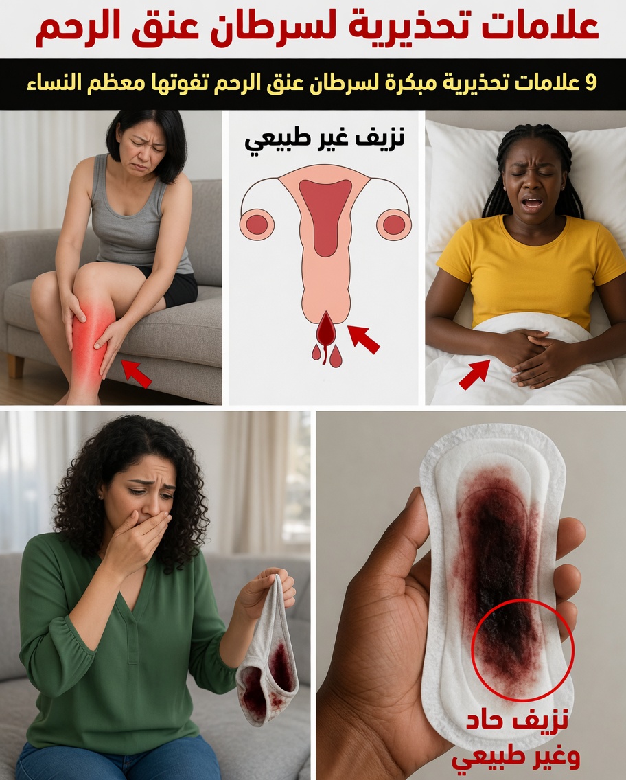 9 علامات الإنذار المبكرة لسرطان عنق الرحم التي تتجاهلها معظم النساء في الحياة اليومية