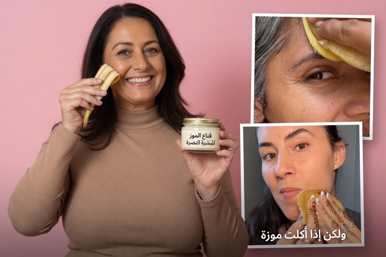 7 طرق طبيعية لتنعيم الخطوط الدقيقة وتعزيز إشراقة البشرة باستخدام قشور الموز