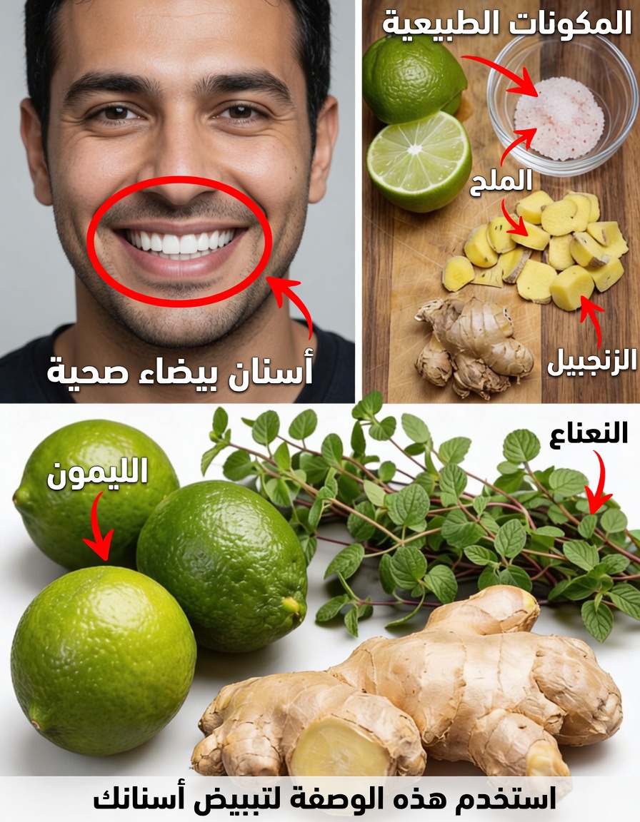 بيّض أسنانك فورًا بهذه الحيلة المكوّنة من الزنجبيل والملح خلال دقيقتين. إليك الطريقة