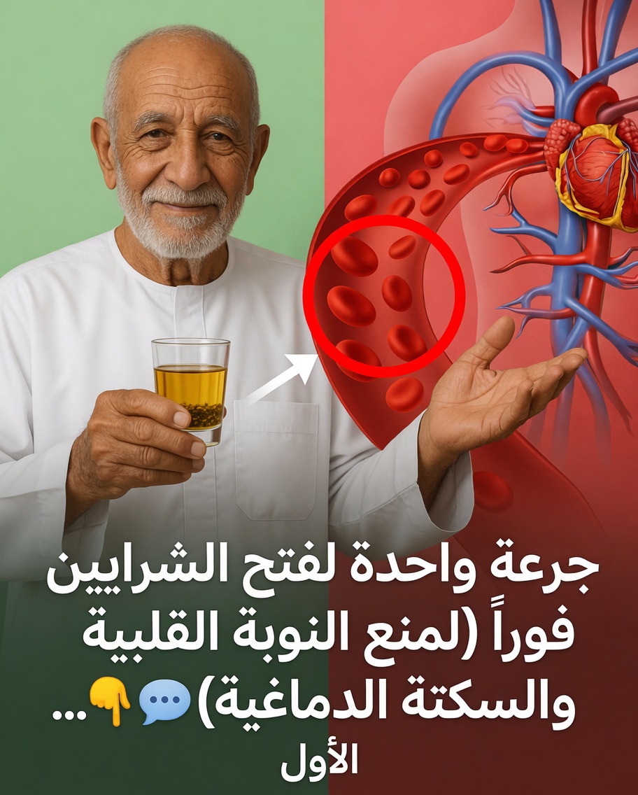 جرعة واحدة تساعد الشرايين فورًا، وتمنع النوبة القلبية والسكتة الدماغية