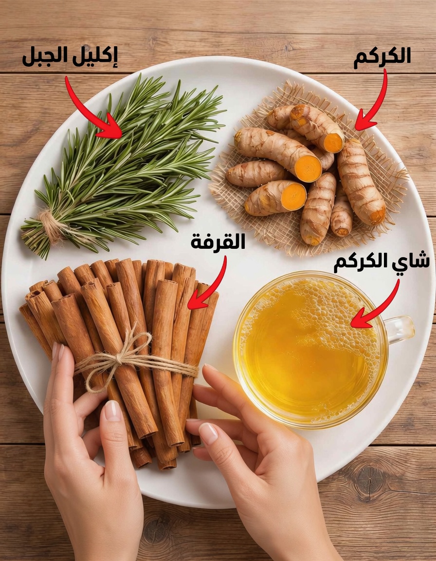 شاي أوراق الصنوبر والكركم والقرفة – مشروب طبيعي لدعم توازن صحي لمستوى السكر في الدم
