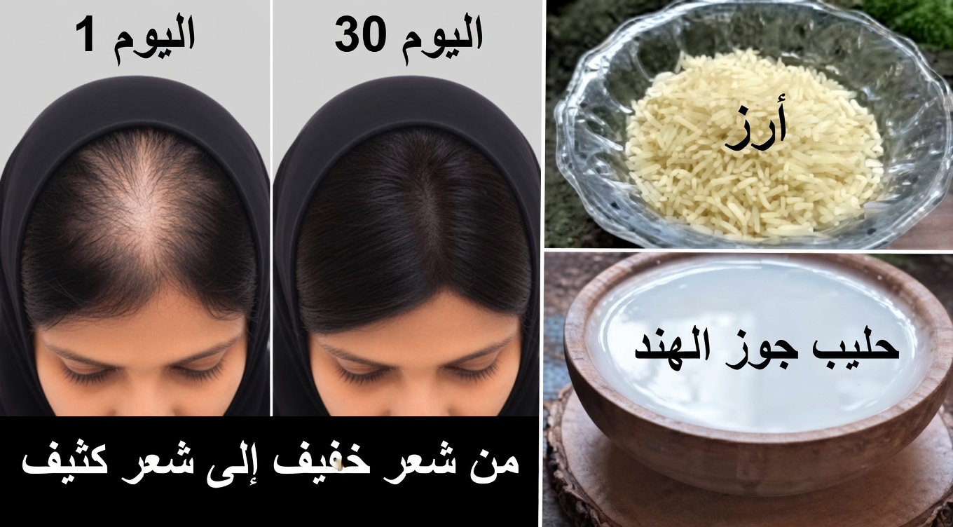 كان شعري أصلع تمامًا! حتى بدأتُ أستخدم هذا العلاج — نما شعري بجنون وبشرتي تتوهّج (قناع الأرز + الألوفيرا)