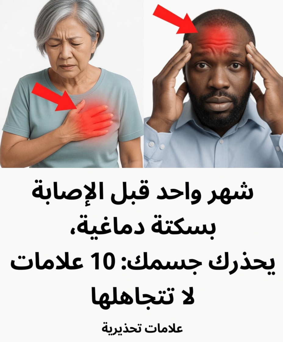قبل شهر من السكتة الدماغية، يُنذرك جسمك: 10 علامات لا تتجاهلها