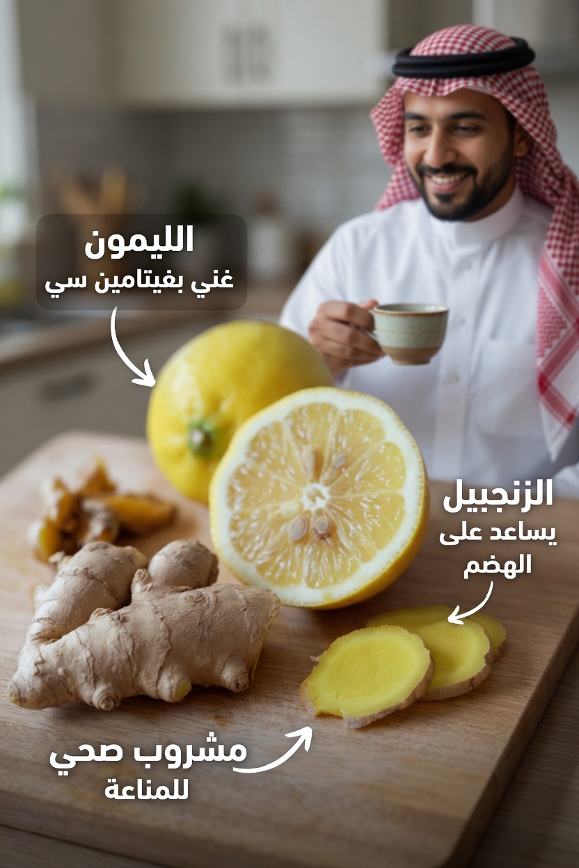 اكتشف طرقًا بسيطة لإدخال الزنجبيل والليمون في روتينك اليومي مع وصفة هذا المزيج المنزلي السهل لتعزيز العافية