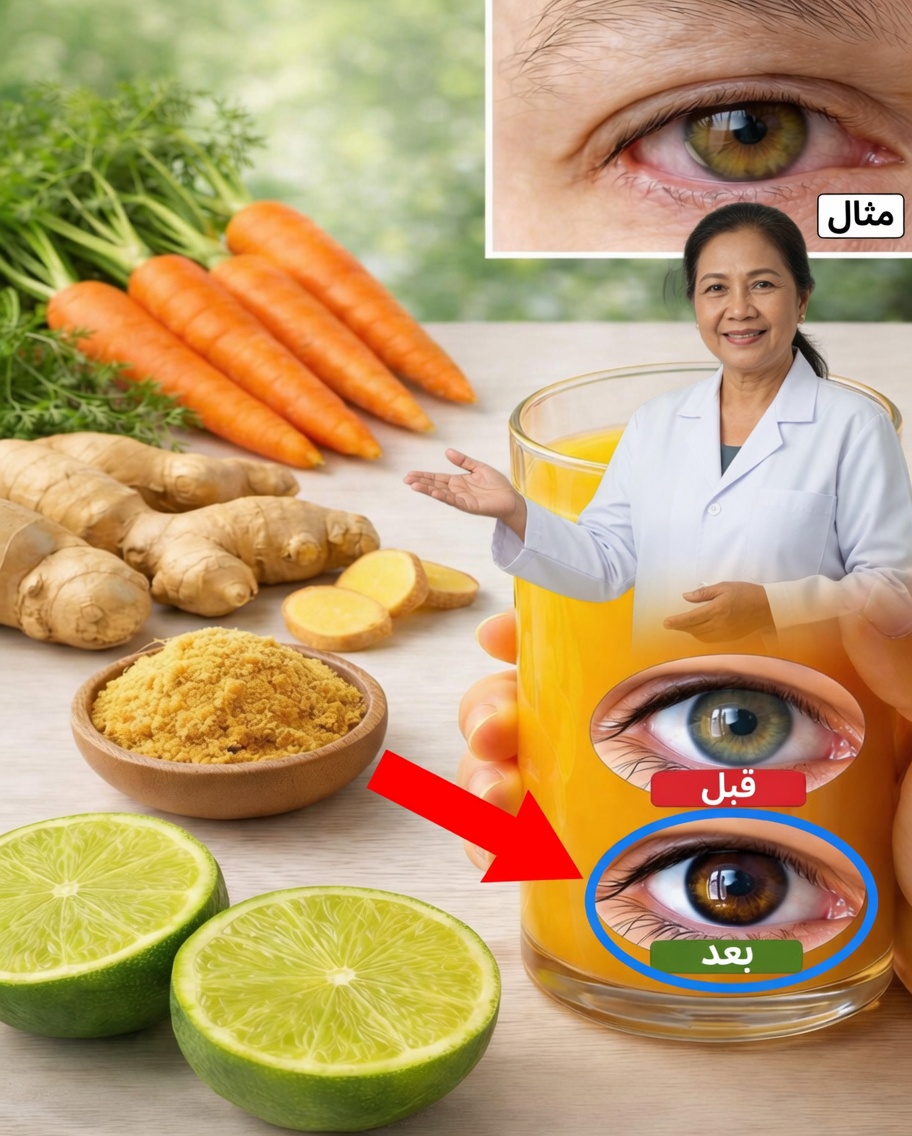 عصير الزنجبيل والليمون والجزر لصحة العينين: طقس صباحي من 3 مكونات ينقذ آلاف العيون (ستتمنى لو بدأت بالأمس)