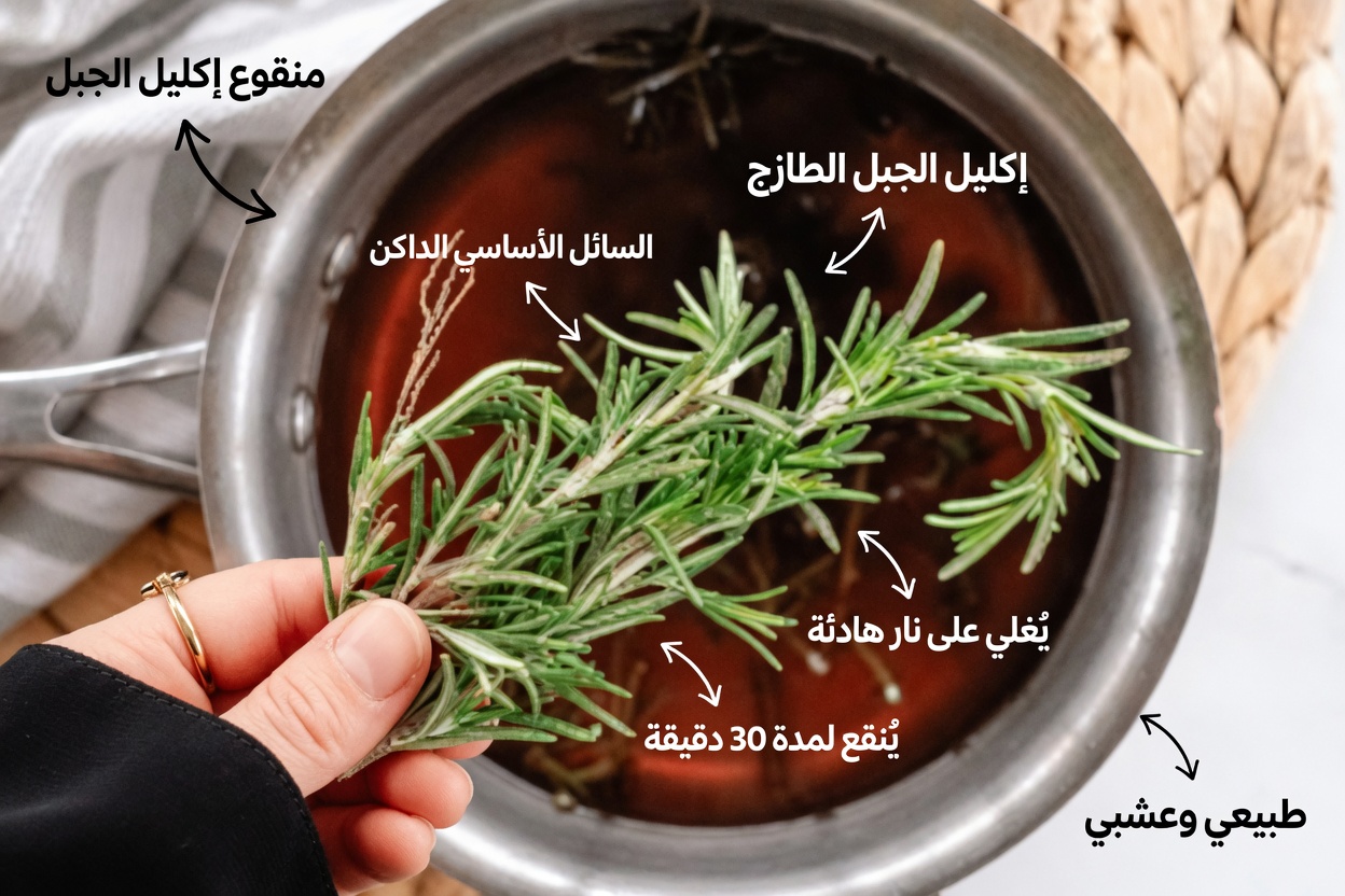 ماء إكليل الجبل للشعر: الطقس البسيط الذي قد يغيّر مرآتك