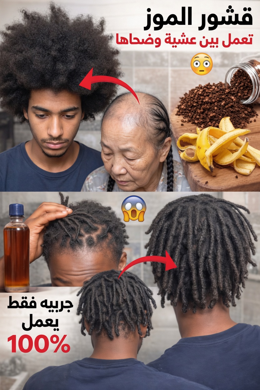 فقط اخلط القرنفل مع قشر الموز مرة واحدة وشاهد شعرك ينمو بسرعة جنونية! –