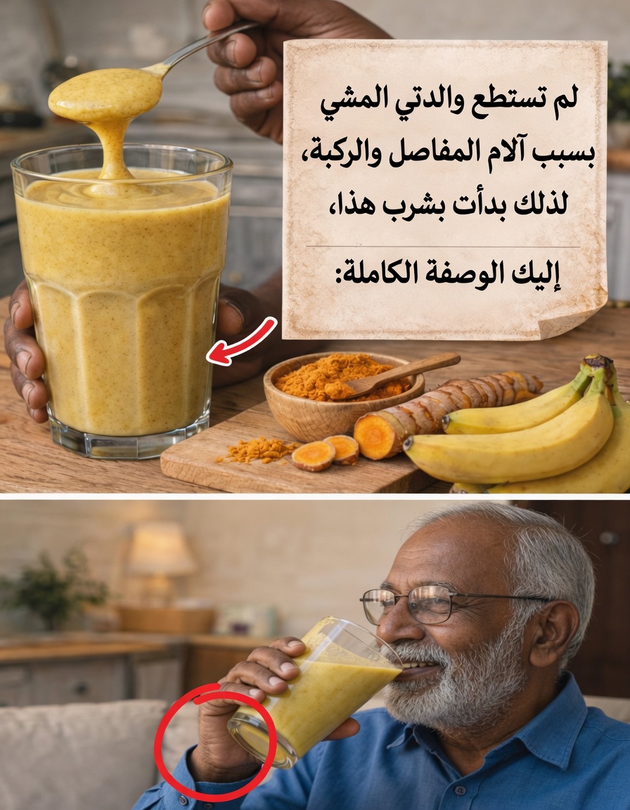 مشروب الموز والكركم للمفاصل المتصلبة؟ عادة بسيطة يجربها كثير من كبار السن