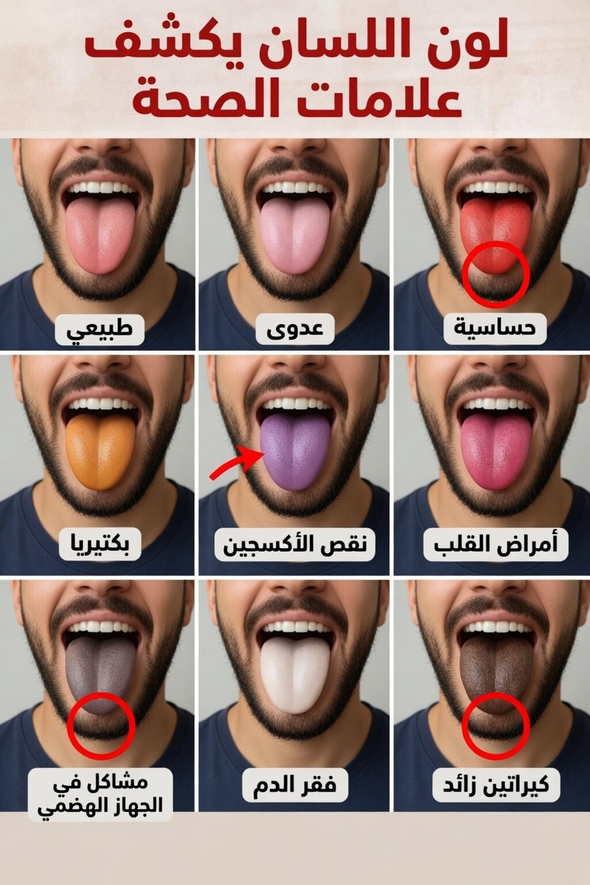 ماذا يكشف لون لسانك عن عاداتك الصحية